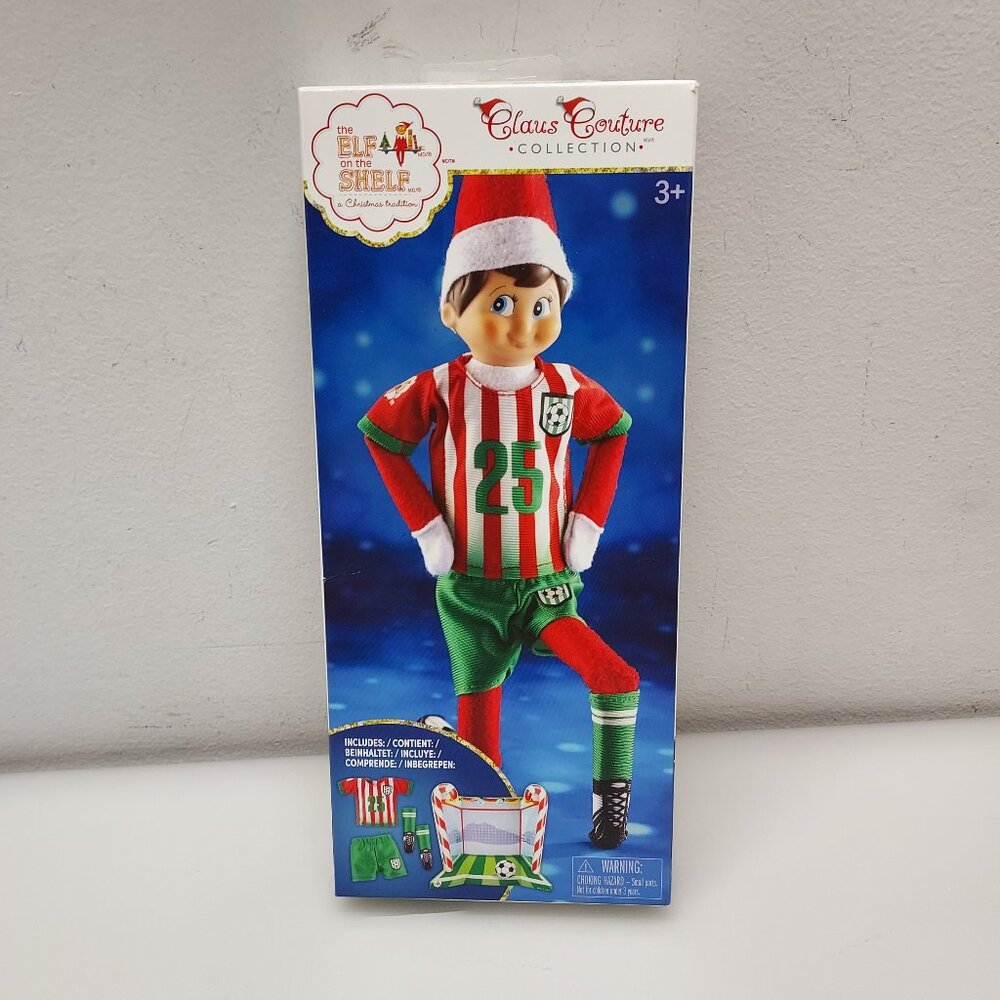 THE ELF ON THE SHELF CLAUS COUTURE NORTH POLE SOCCER OUTFIT GOAL AND GEAR NIB